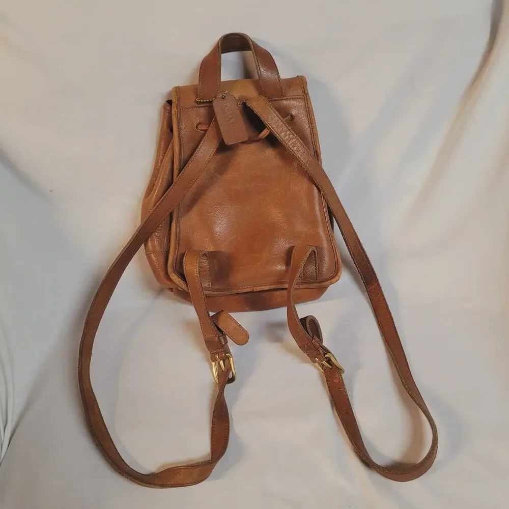90's Old Coach Backpack Shoulder Bag 9960 Leather Brown 25x20x11cm pre-owned